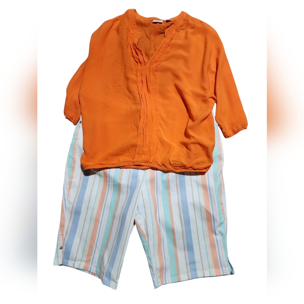 Group Gloria Vanderbilt bermuda shorts, Cato pleated Shirt